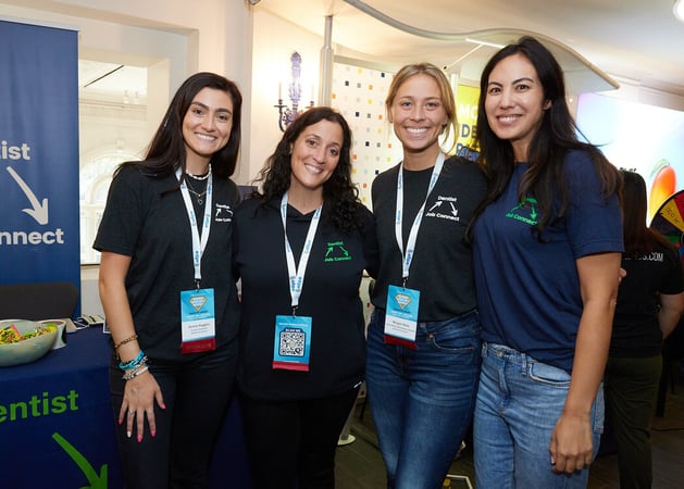 Serena Ruggieri, Kate Worth, Morgan Rake, and Mary Goodman posing and smiling at an event